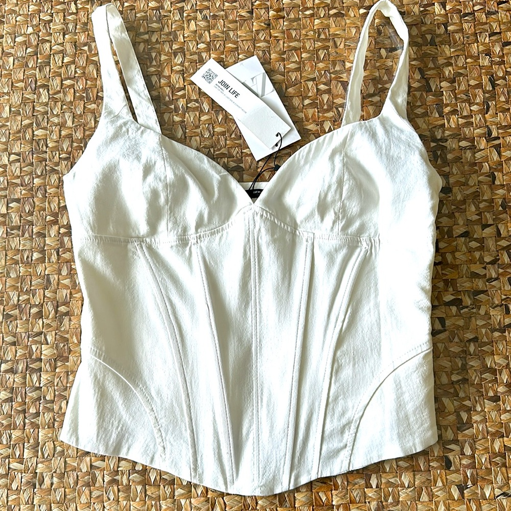 Zara white corset top 7385076712